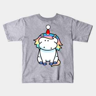 Unicorn with santa hat Kids T-Shirt